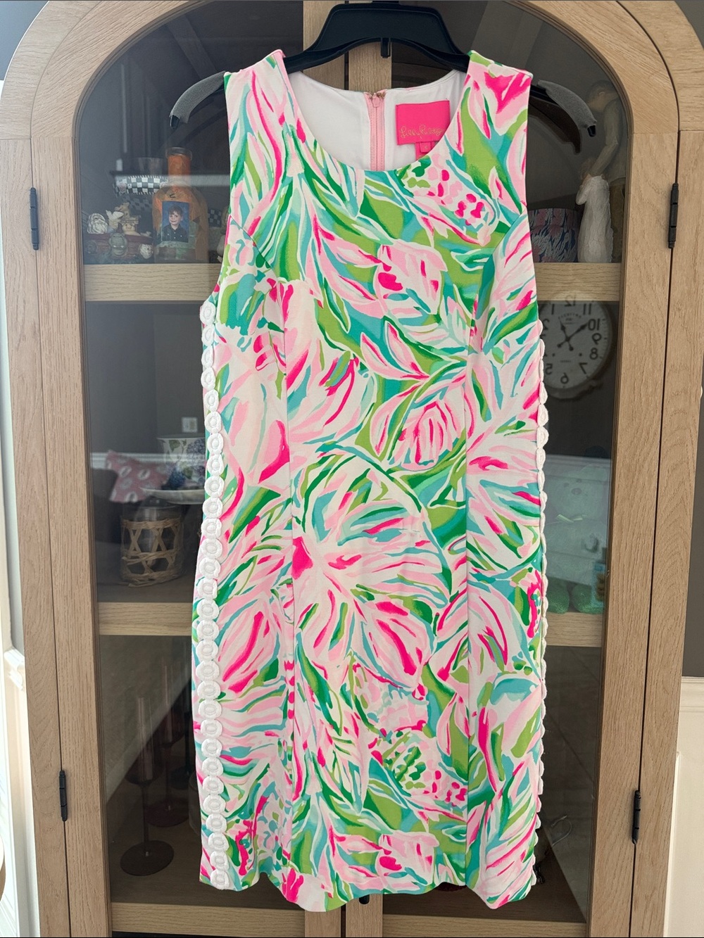 Lilly Pulitzer Tropical Floral Shift Dress in Pink & Green 6